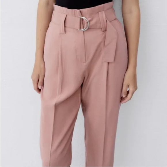 NWOT ZARA HIGH WAIST TROUSERS CULOTTES WITH BELT - Picture 2 of 16